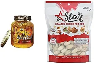 Uni Smart Nature Honey 500 gm - Natural 100% & free Star Nuts - Roasted Salted Pistachio 160 gm