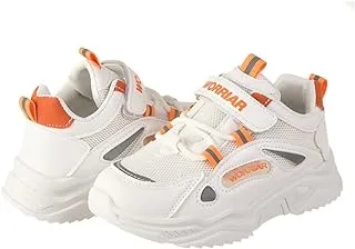 Mix And Max Mix&Max Synthetic Fiber Velcro Strap Sneakers For Boys-White&Orange-32