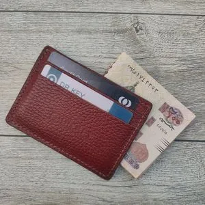 Dr.key Slim Card Case Genuine Leather Card Holder Wallet 2013 Gran Red