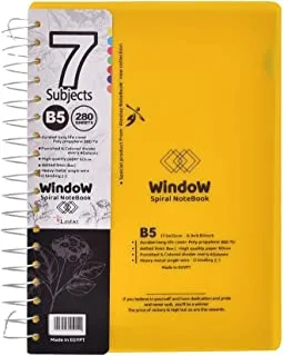 Alostaz widow b5 high quality spiral notebook 7 subject 280 sheets - multi color