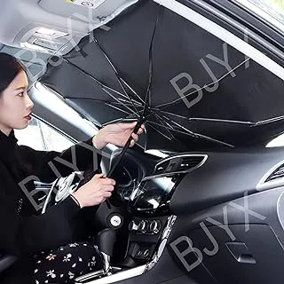 Car Windshield Sunshade Umbrella,Foldable Car Front Window Sunshade Sun Visor Blocks UV Keep Vehicle Cool and Protects Auto Interior Fit Most Car Models