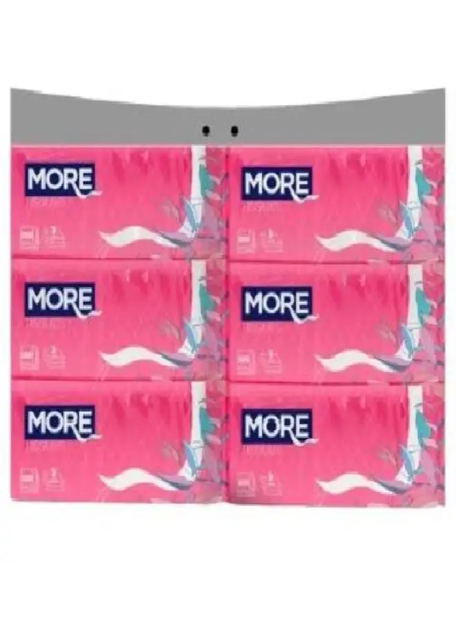 More Pack of 6 Facial Tissues 500 Sheets