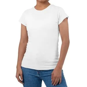 T Shirt Factory Basic Cotton Round-Neck -Female- Short Sleeve T-Shirt - White