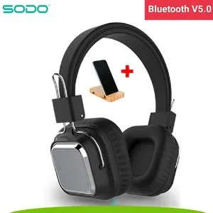 SODO SD- 1003 Bluetooth Wireless Headphone - Black+ Free Mobile Holder