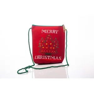 Ebda3 Men Masr Christmas Embroidery Cross-Body Bag - Red