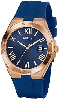 GUESS Watch for Men, Quartz Movement, Analog Display, Blue Silicone Strap-GW0388G3