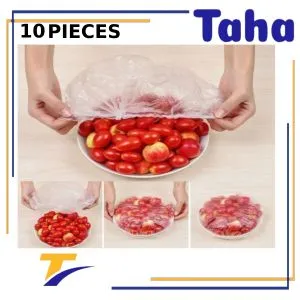 Taha Offer Bags To Cover Food In The Refrigerator And Outside 10 Pieces Transparent Color