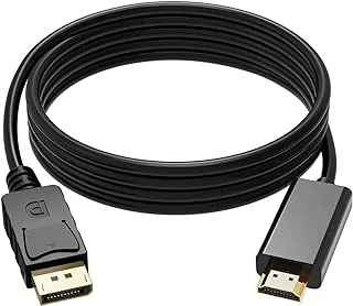 Keendex kx 2809 displayport male to hdmi male cable with gold-plated connector, 1.5 meters - black