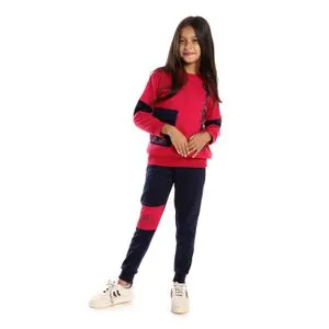 Caesar Printed Girls Training Suit With Pocket