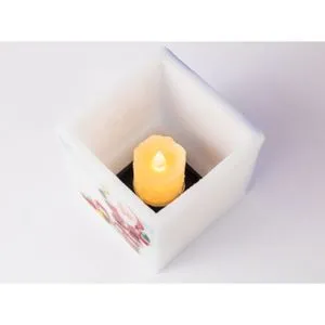 Ebda3 Men Masr Decorative Printed Box With LED Inside And Small Scented Candle