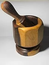 Trend hexagonal sarsoo wood mortar and pestle