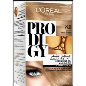 L'Oreal Paris Prodigy صبغة شعر خالية من الأمونيا - 8.0 أشقر فاتح / كثيب