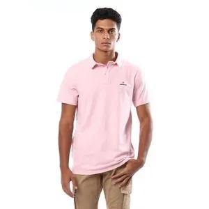 Air Walk Turn Down Collar Pique Polo Shirt - Pale Pink