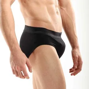 Cottonil Mercerisé Black Cotton Briefs With Contoured Pouch