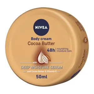 NIVEA Cocoa Butter Body Cream, Vitamin E, Dry Skin, Jar 50ml