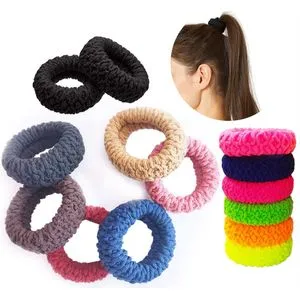 6 Pcs Mixed Color Thick Elastic Hair Ties