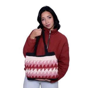 Ebda3 Men Masr Knitted Crochet Shoulder Bag - Multicolour