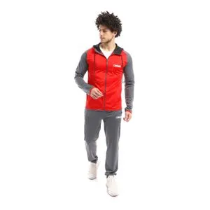 Caesar Hoodie With Pants Training Suit - Red*Grey