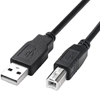 Zonic Z1016 USB 2.0 Printer Cable Male to Male Scanner / Printer HP و Canon و Dell و Epson و Lexmark و Xerox و Samsung والمزيد 1.5 متر - أسود