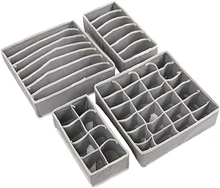 Storage Box Underwear Storage Bin Closet Organizers Drawer Divider Foldable Multiple Compartments for Clothing Storage 4PCS Storage Box