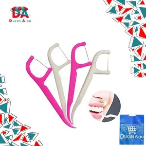 Plastic Toothpick Floss Stick - 30 PCs + Gift Bag Dukan Alaa