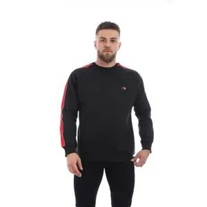 Caesar Sweatshirts Round With Red Line- Black