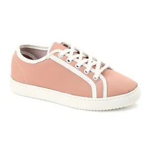 Hammer Textured Leather Lace Up Sneakers - Nude