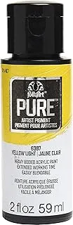 FolkArt Pure Artist Pigment Acrylic Paint, 2 oz, Yellow Light