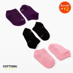 Cottonil Essential Low Cut Baby Socks - Pack Of 12