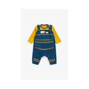 Mothercare NB BFF KNITTED DUNGAREE & BODY