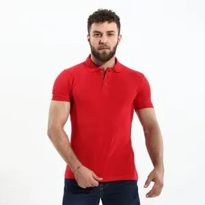 Cottonil Outwear Basic Classic Collar Red Polo Shirt