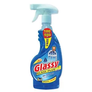 Glassy Glass & Window Cleaner Spray With Aquamarine Scent 500ml + 100ml