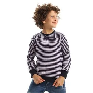 Caesar Unisex Striped Round Sweatshirt