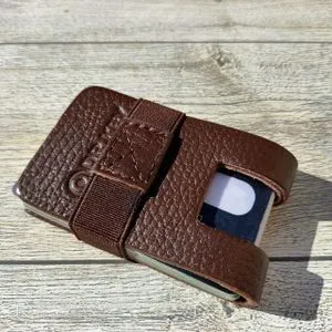 Dr.key Dr.Key Genuine Leather Minimalist Mens Credit Card Case Gran Brown
