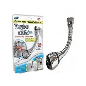 As Seen On Tv Turbo Flex 360 Instant Hands Free Faucet - Silver