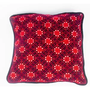 Textile Cushion Cover - Red & Wine