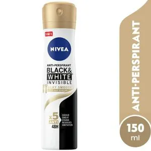 NIVEA Antiperspirant Spray for Women, 48h Protection, Black & White Invisible Silky Smooth Shaving, 150ml