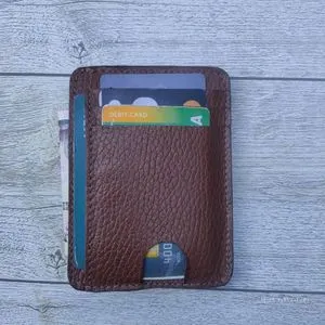 Dr.key Slim Minimalist Front Pocket Genuine Leather Wallets For Men Women