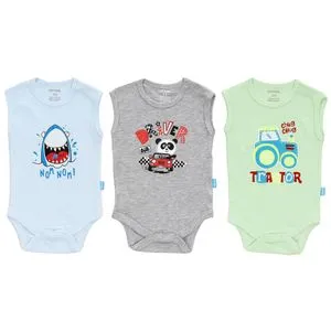 Cottonil Bundle Of Three Sleeves Snap Closure Bodysuit