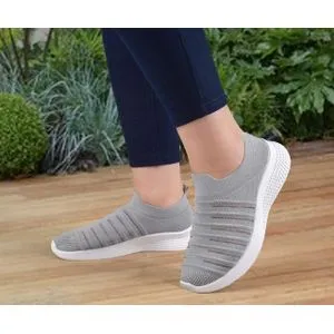 Fashion Women Mesh Sneakers-Gray