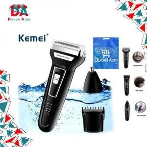 Kemei Km-6558 ماكينة قص الشعر الكهربائية 3 في 1 + حقيبة هدايا من دكان علاء