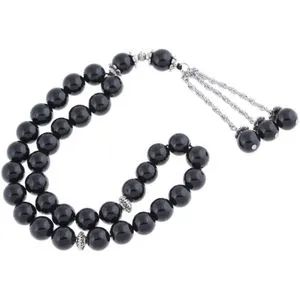 Bearish Unisex Black Gemstone Prayer Beads