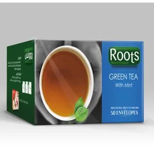 Roots Green Tea With Mint - 50 Envelopes