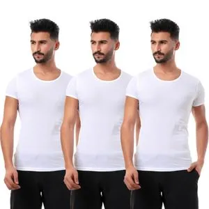 Embrator Bundle Of Three Breathable Half Sleeves Cotton Undershirts - White