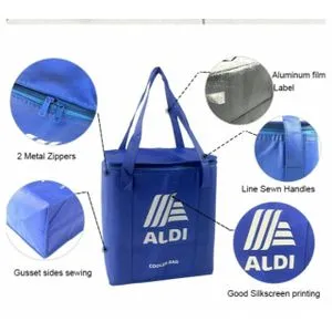 Aldi Portable Lunch Cooler Bag Folding Picnic Ice Pack Food Thermal Bag