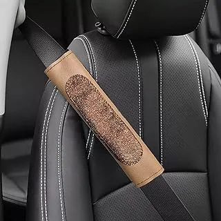 Kabertrade 2 piece car seat belt leather cover case - leather - camel - kabertrade