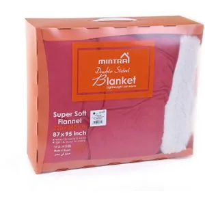 Mintra H4576 Sherpa & Super Soft Flannel – 220x240cm - Red