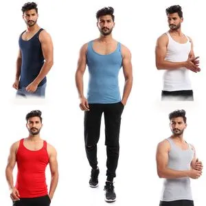 Cottonil Bundle Of (5) Solid Sleeveless Derby - For Men