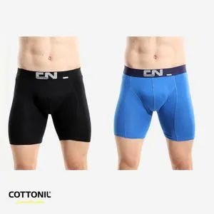 Cottonil Pack Of 2 Elastic Waist Slip On Men Plain Boxers