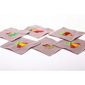 Ebda3 Men Masr Christmas Embroidered Fabric Coaster Set - Multicolour